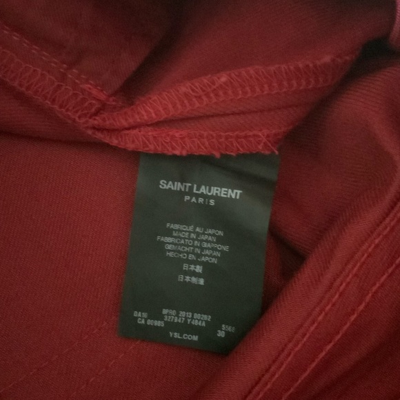 NWT Saint Laurent Paris Red Skinny Jeans Size 30 $595 - Picture 8 of 8
